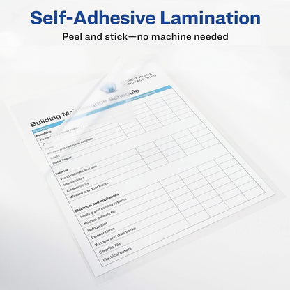 Avery Self-Adhesive Laminating Sheets