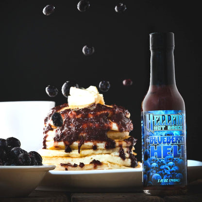 Hellfire Blueberry Hell Hot Sauce with Carolina Reaper Peppers, Gourmet, Award-Winning Fruit-Based Hot Sauce, 5 oz.