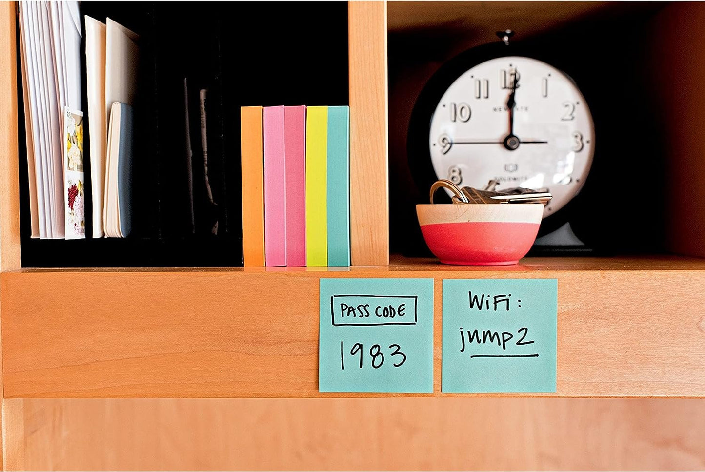 Post-it Super Sticky Notes,2x2 in, 8 Pads, 2x the Sticking Power, Supernova Neons Collection, Recyclable (622-8SSMIA)