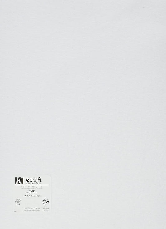 Rainbow Classic Felt 9"X12"-White 24 per Pack (Parent)