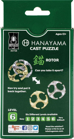 UNIVERSITY GAMES CORPORATION HANAYAMA CAST Puzzle, Rotor Level 6