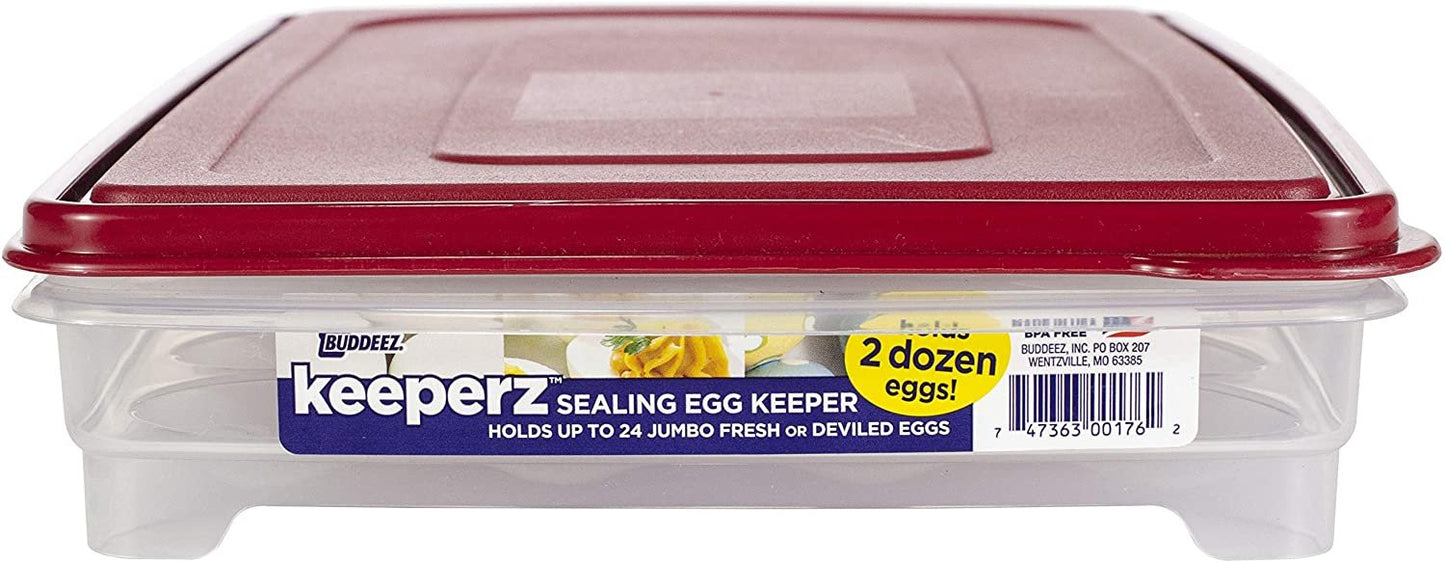 Egg Holder for Refrigerator, Deviled Egg Tray Carrier With Lid- Container for 24 Eggs