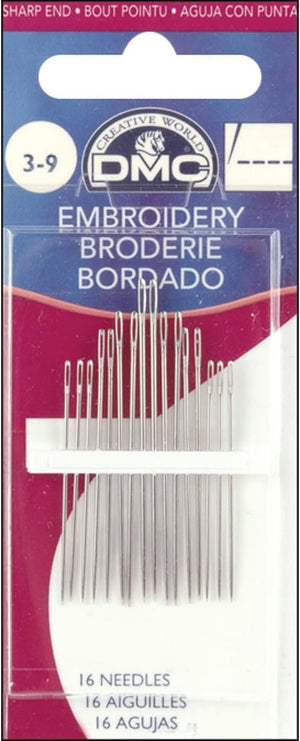 DMC 1765-3/9 Embroidery Hand Needles, 15-Pack, Size 3/9