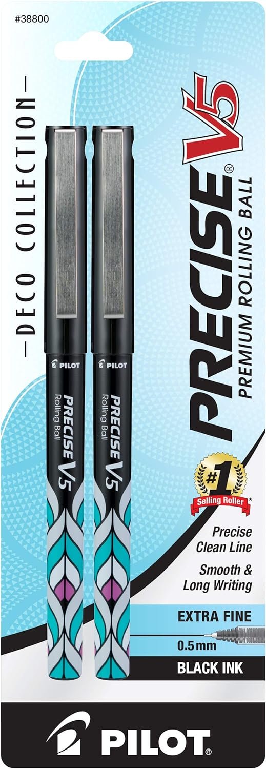 PILOT Precise V5 Stick Deco Collection Liquid Ink Rolling Ball Stick Pens