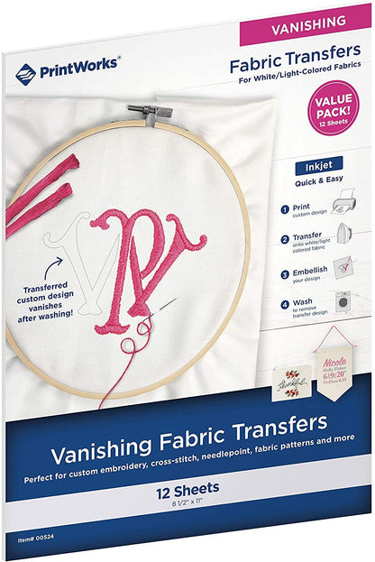 PrintWorks Vanishing Transfers for Embroidery