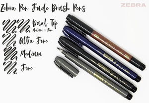 Zebra Pen Zensations Brush Pen, Brush Tip, Black Water-Resistant Ink, 1-Pack