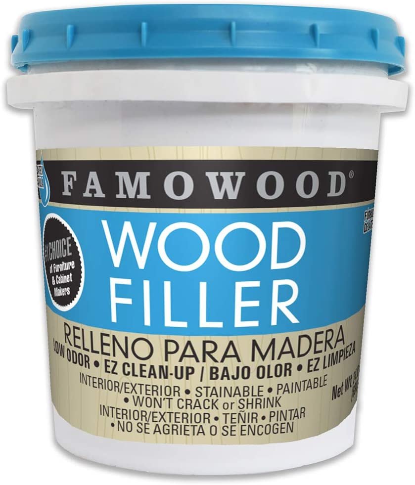 FamoWood 40022112 Latex Wood Filler - Pint, Cherry/Dark Mahogany