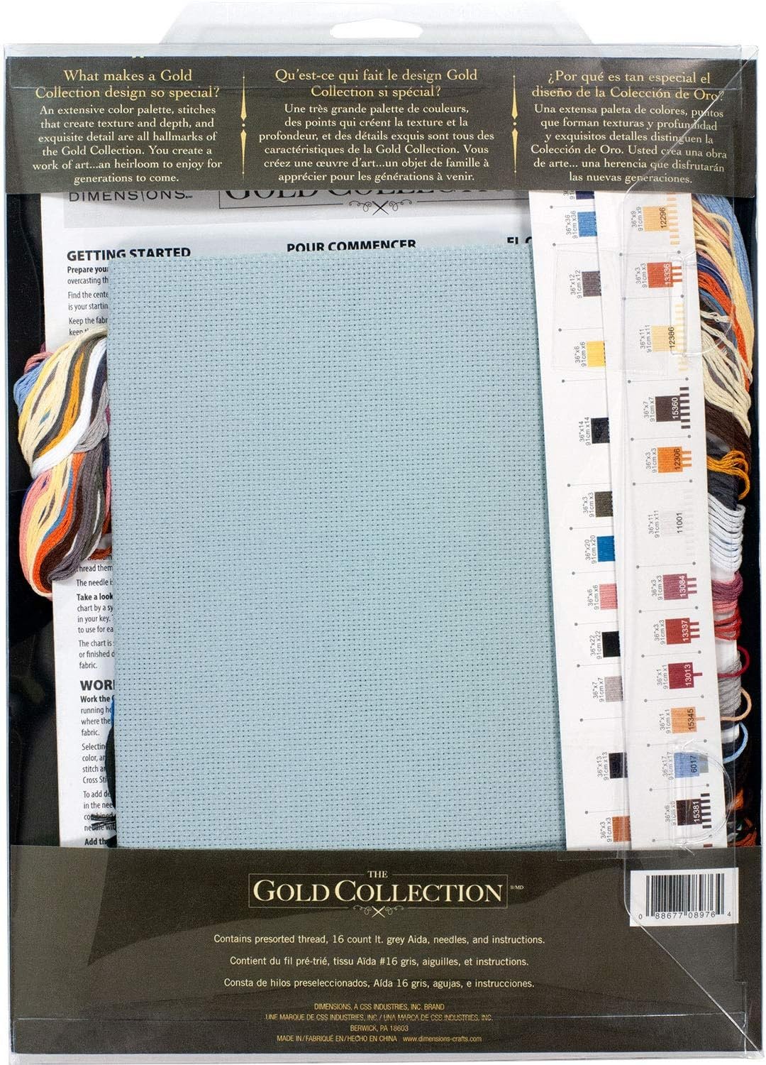 Dimensions Gold Collection Winter Cabin Christmas Cross Stitch Kit Grey 16 Count Aida, 15" x 10"
