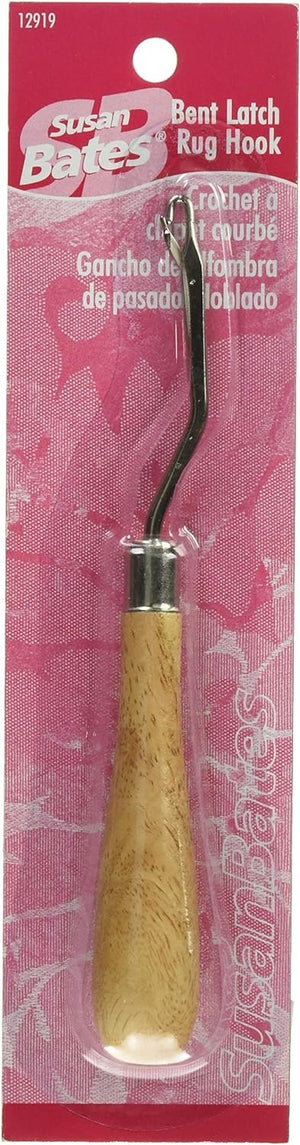 Susan Bates Bent Latch Hook 6.25", Wood Handle