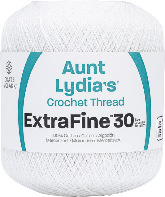 Coats Crochet 180.0201 Extra Fine Crochet Thread, 30, White