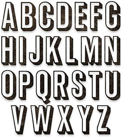 Sizzix Tim Holtz - THINLITS DIE ALPHA UPPR, Alphanumeric, Shadow Upper