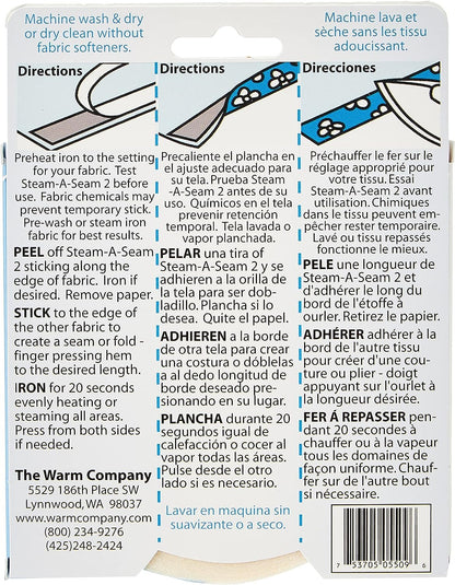 Warm Company Steam-A-Seam 2 Double Stick Fusible Web 1/4"X40 Yards