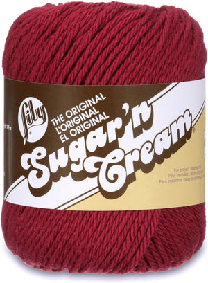 Lily Sugar 'N Cream The Original Solid Yarn, 2.5oz, Medium 4 Gauge, 100% Cotton - Wine - Machine Wash & Dry