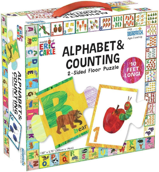 Briarpatch |The World of Eric Carle ABC/123 2-Sided Floor Puzzle, Multi