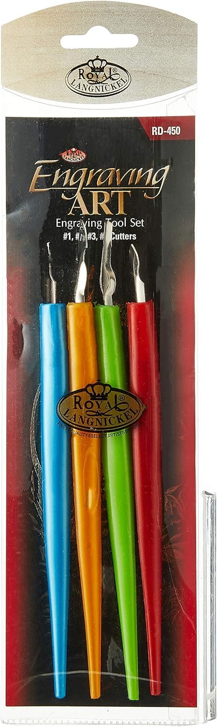 Royal Brush 375116 RD-450 4 Piece Royal & Lang Nickel Engraving Foil Tool Set Multicolor