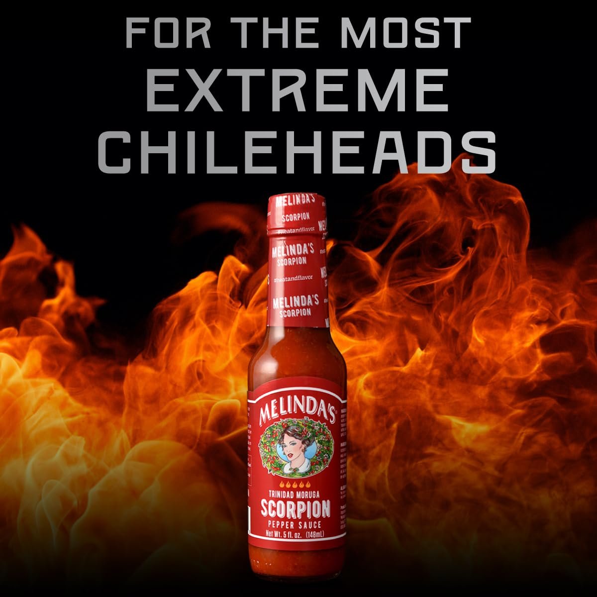 Melinda’s Scorpion Pepper Hot Sauce - Gourmet Scorpion Hot Sauce - Made with Trinidad Moruga Scorpion Pepper, Carrots, Onion & Lime Juice - Keto, Kosher, Vegan, Gluten Free Hot Sauce - 5oz, 1 Pack