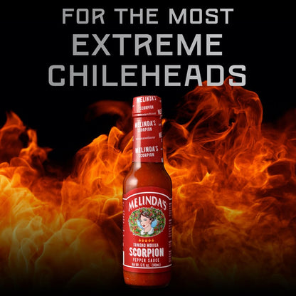 Melinda’s Scorpion Pepper Hot Sauce - Gourmet Scorpion Hot Sauce - Made with Trinidad Moruga Scorpion Pepper, Carrots, Onion & Lime Juice - Keto, Kosher, Vegan, Gluten Free Hot Sauce - 5oz, 1 Pack