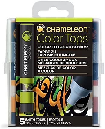 Chameleon Art Products, Earth Tones, Color Tops, Quick and Easy Blending - Set of 5