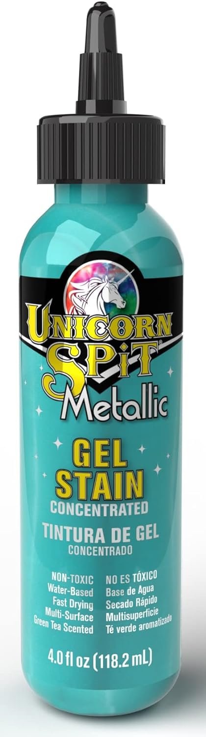 Unicorn Spit Sparkling Wood Stain & Glaze 4oz-Metallic Poseidon