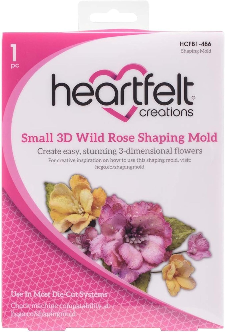 HEARTFELT CREATIONS SHAPING MOLD 3D SM ROSE, Wild Rose-3D Small