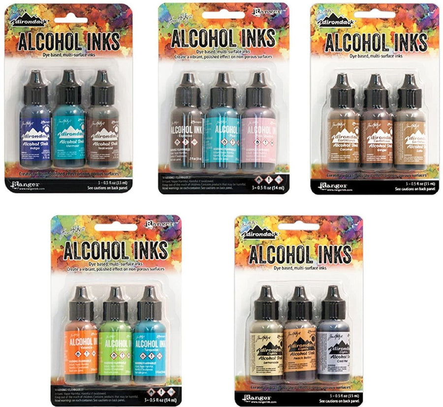 Ranger Tim Holtz ADIRONDACK ALCOHOL INKS- Favorite Set Collection 2 - 15 Pack.