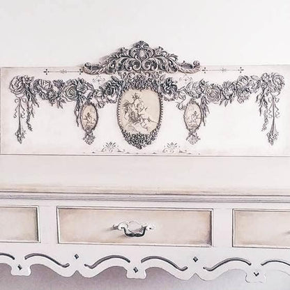 Redesign with Prima Redesign Furniture Decor Moulds® Fragrant Roses 5"x8",8Mm Thickness for Funiture Dresser, Chocolate,Cake,Candy,Backery,Soap,Polymer Clay, earthen Clay