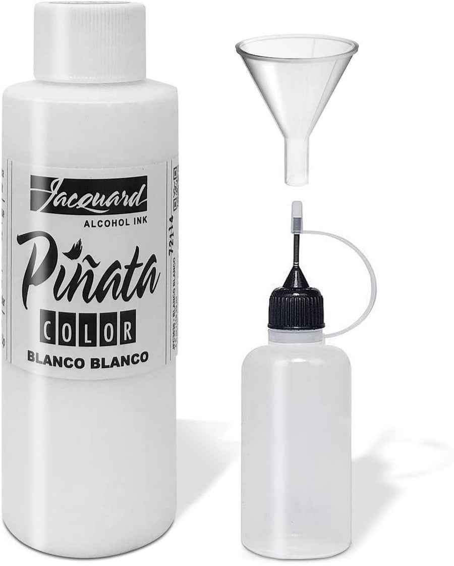 Pinata Alcohol Ink 4-Ounce, Pixiss 20ml Needle Tip Applicator Bottle and Funnel, Bundle for Yupo and Resin