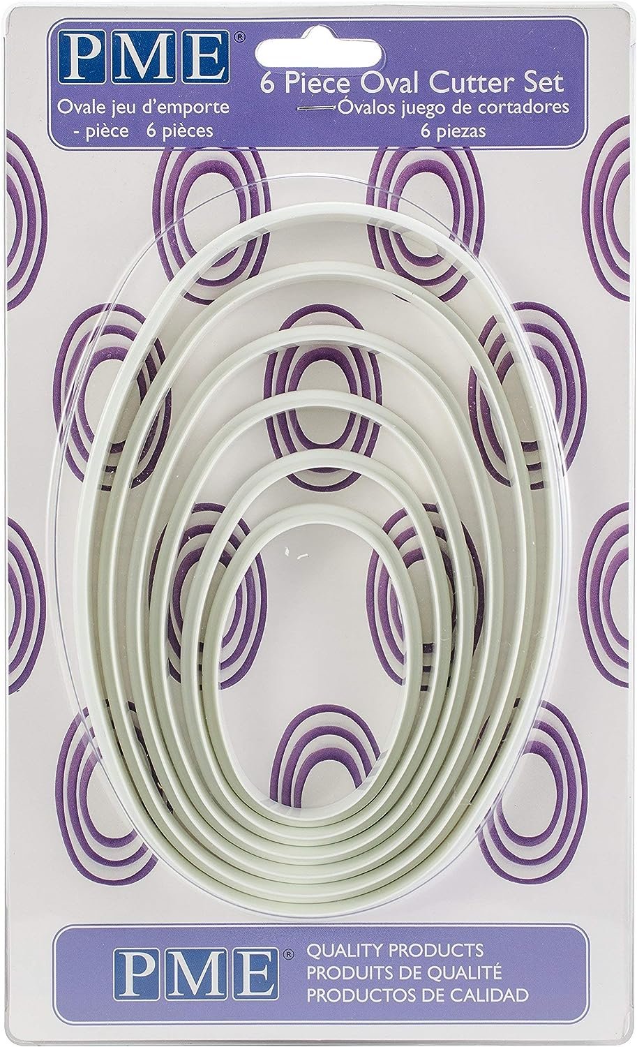 PME Oval Cutters, for Cake Decorating, Set of 6