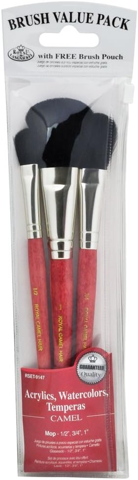 Royal Langnickel Camel Brush Set Value Pack, Mop