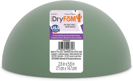 Floracraft FOBA6HB Dry Foam Half Ball, 6-Inch x 3-Inch, Green