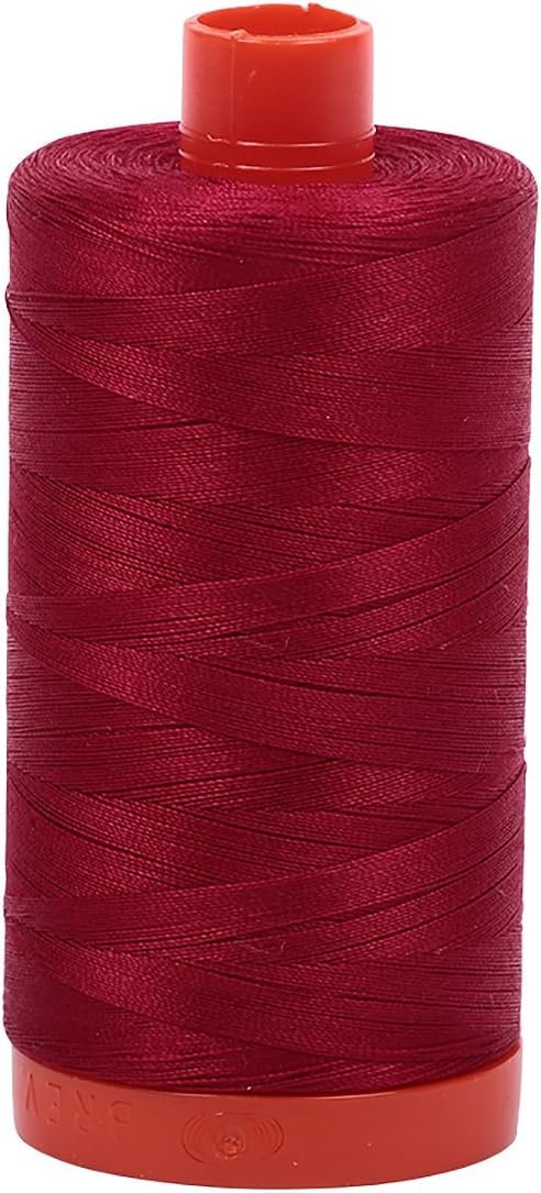 AURIFIL USA 1,422yd-Red Aurifil Mako Cotton Thread Solid 50wt 1422yds, Red Wine