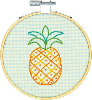 Dimensions Mini Counted Cross Stitch Kit for Beginners, 'Happy Camper', 14 Count White Aida Cloth, 4'', 10cm