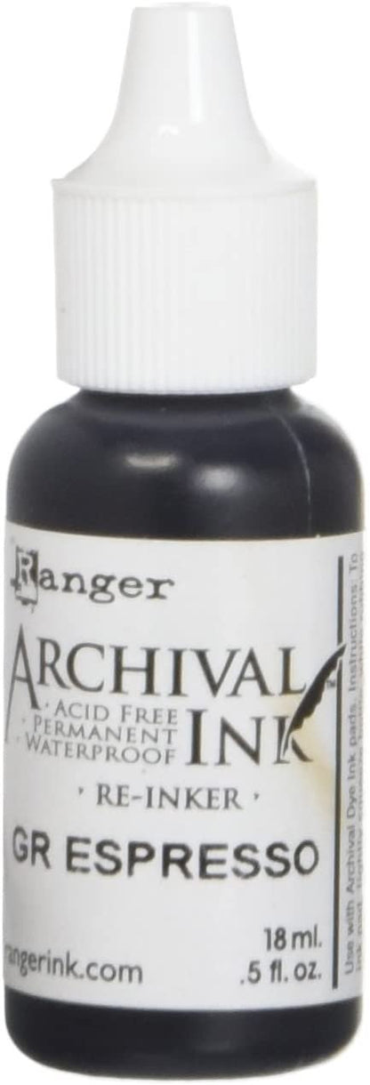 Ranger ARD51107 Designer Series Archival Re-Inkers, 5 oz, Ground Espresso