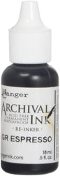 Ranger ARD51107 Designer Series Archival Re-Inkers, 5 oz, Ground Espresso