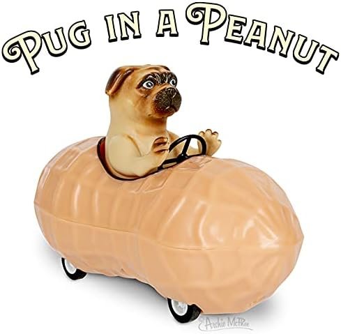 Mcphee Archie Pug in a Peanut Pull Back Toy Car