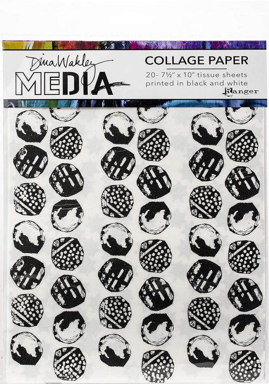 Ranger Dina Wakley Media Collage Tissue Paper 7.5"X10" 20/Pkg-Backgrounds