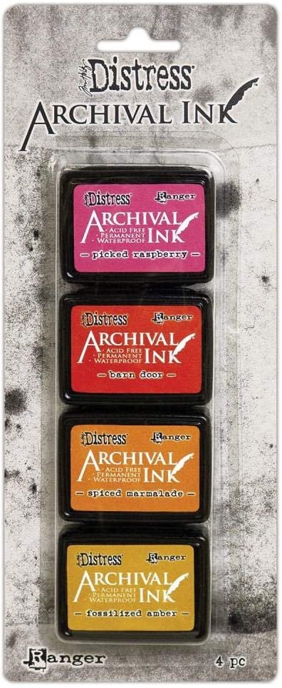 Tim Holtz Distress Archival Mini Ink Kit 1, Kit 2, Kit 3 and Storage Tin - 4 Item Bundle