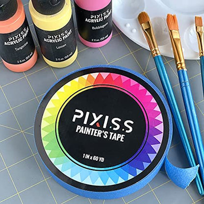 Krylon Chrome Metallic Spray Paint Silver 8-Ounce, Snap and Spray Paint Can Handle Sprayer Tool, Pixiss Blue Multi-Surface Painters Tape