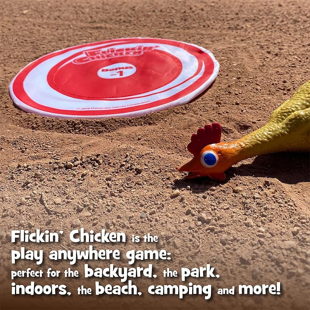 University Games | Flickin Chicken Indoor Outdoor Target Toss Game, for 2 or More Players Ages 6 and Up