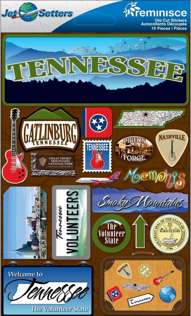Reminisce Jet Setters 2 3-Dimensional Sticker, Tennessee