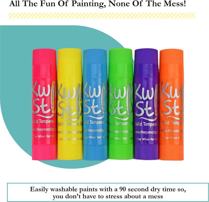 The Pencil Grip Kwik Stix Neon Paint Pens, Tempera Paint Pens, Super Quick Drying, Assorted Neon Colors, 72 Count - TPG-626