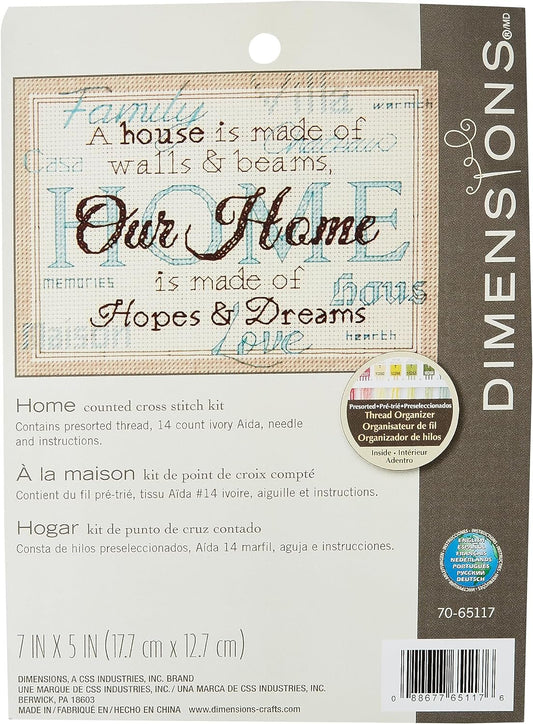Dimensions "Our Home Decorative Counted Cross Stitch Kit, 7" x 5"