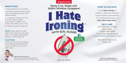 Mary Ellen Products I Hate Ironing Spray Wrinkle Remover, 16 -Ounce