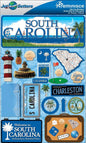 Reminisce Jet Setters State Dimensional Stickers 4.5"X7.5"-South Carolina -JST00-39