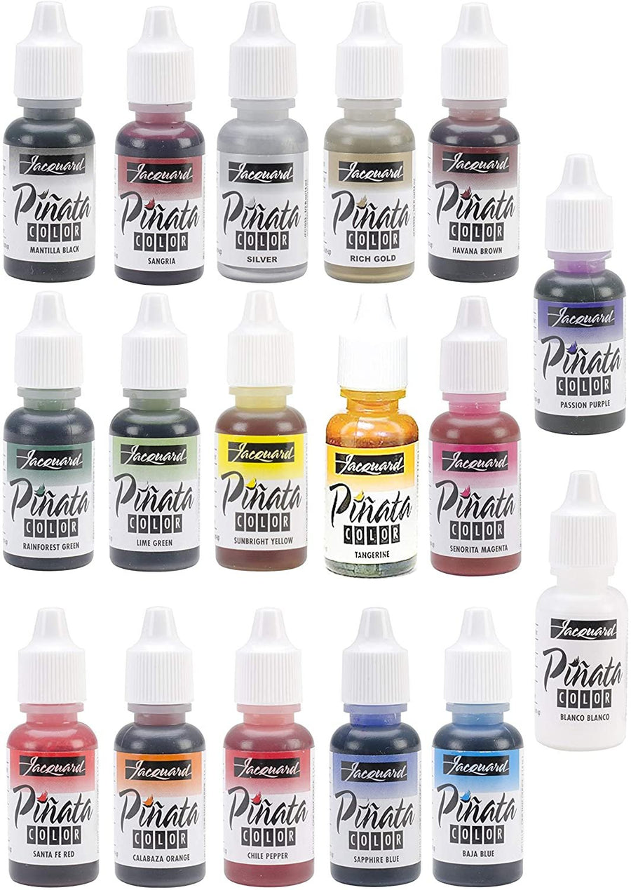 All 17 Colors Jacquard Pinata Alcohol Inks Bundle and 10x Pixiss Ink Blending Tools