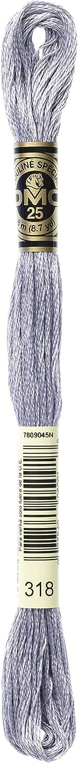 DMC Thread 6-Strand Embroidery Cotton 8.7 Yards Light Steel Gray 117-318 (12-Pack)