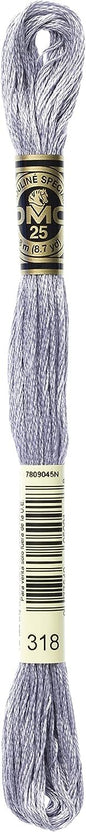 DMC Thread 6-Strand Embroidery Cotton 8.7 Yards Light Steel Gray 117-318 (12-Pack)