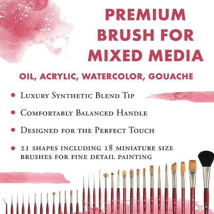 Princeton Velvetouch, Series 3950, Paint Brush for Acrylic, Oil and Watercolor, Script Liner, 2/0