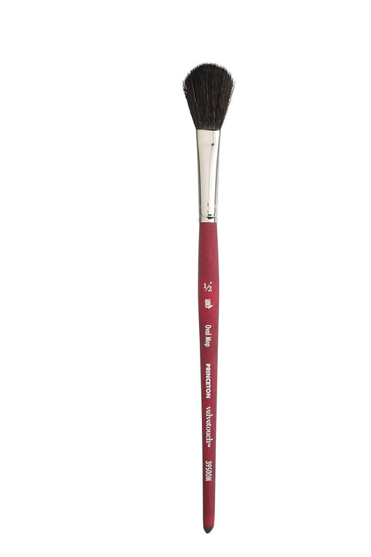 Princeton Velvetouch, Series 3950, Paint Brush for Acrylic, Oil and Watercolor, Oval Mop, 1/2 Inch