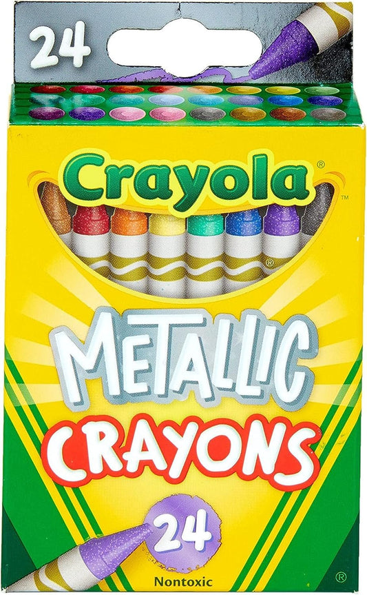 Crayola Metallic Crayons, Kids Art Supplies, 24 Count, Coloring Supplies, Gift for Kids, Ages 3, 4, 5, 6